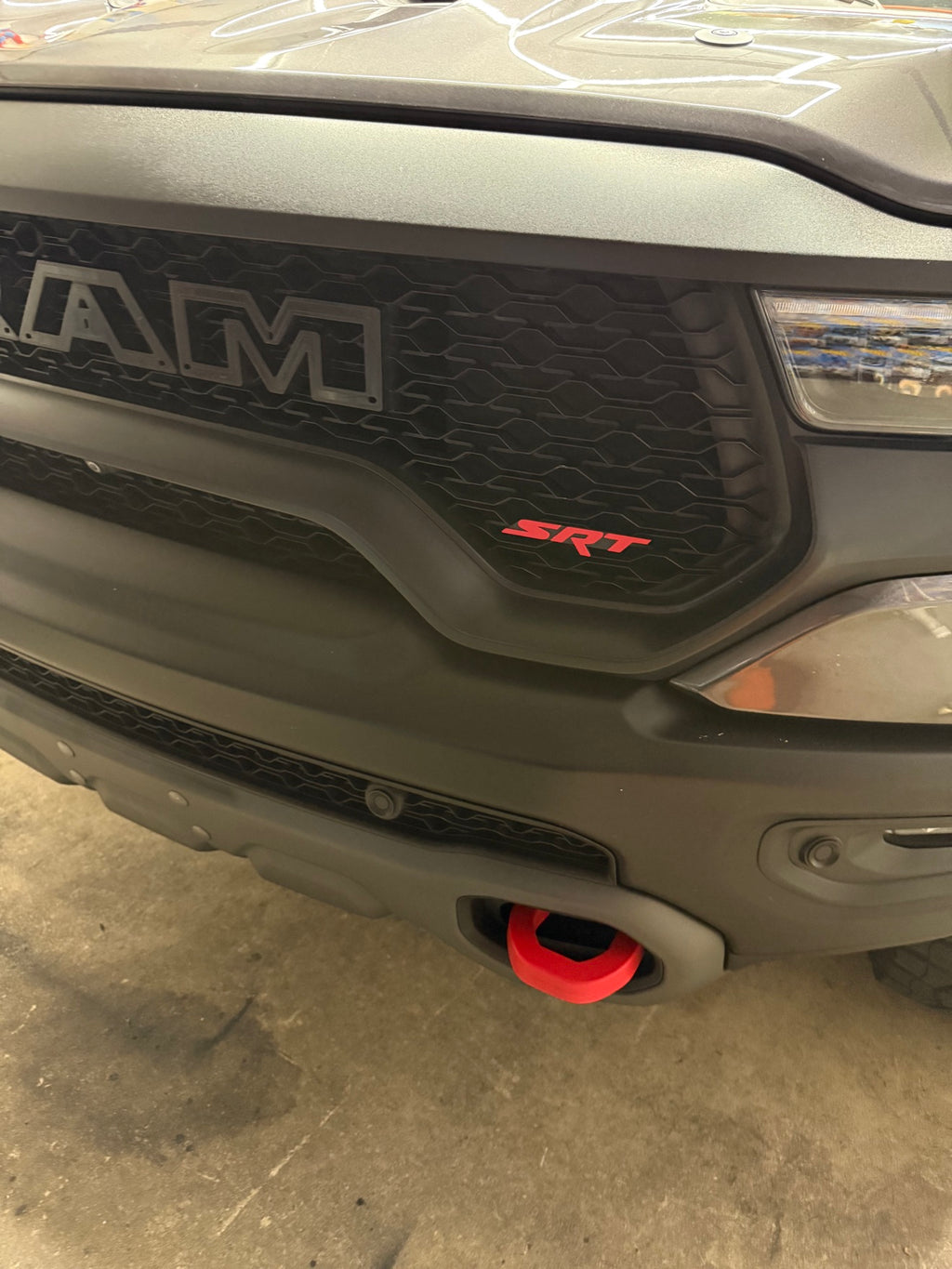 SRT badge installed on front grille