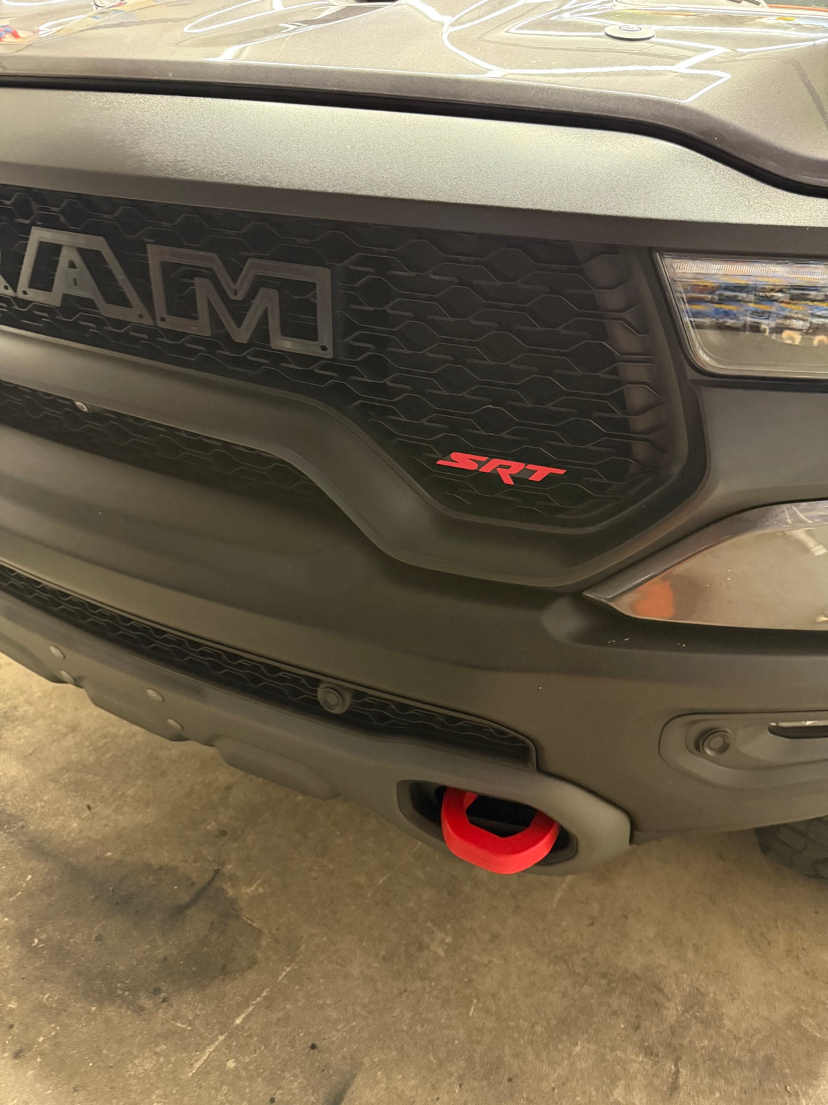 SRT badge installed on front grille