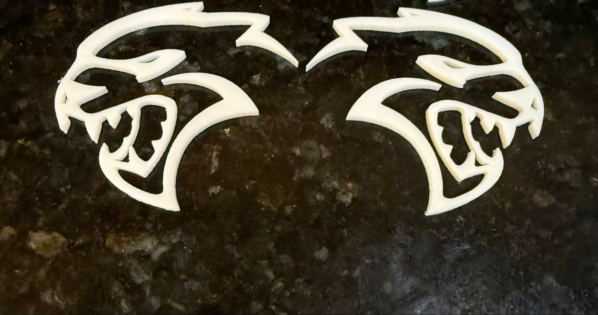 3D Printed Hellcat Badge PAIR — Mirrored (Driver + Passenger Side) — Fits Ram TRX
