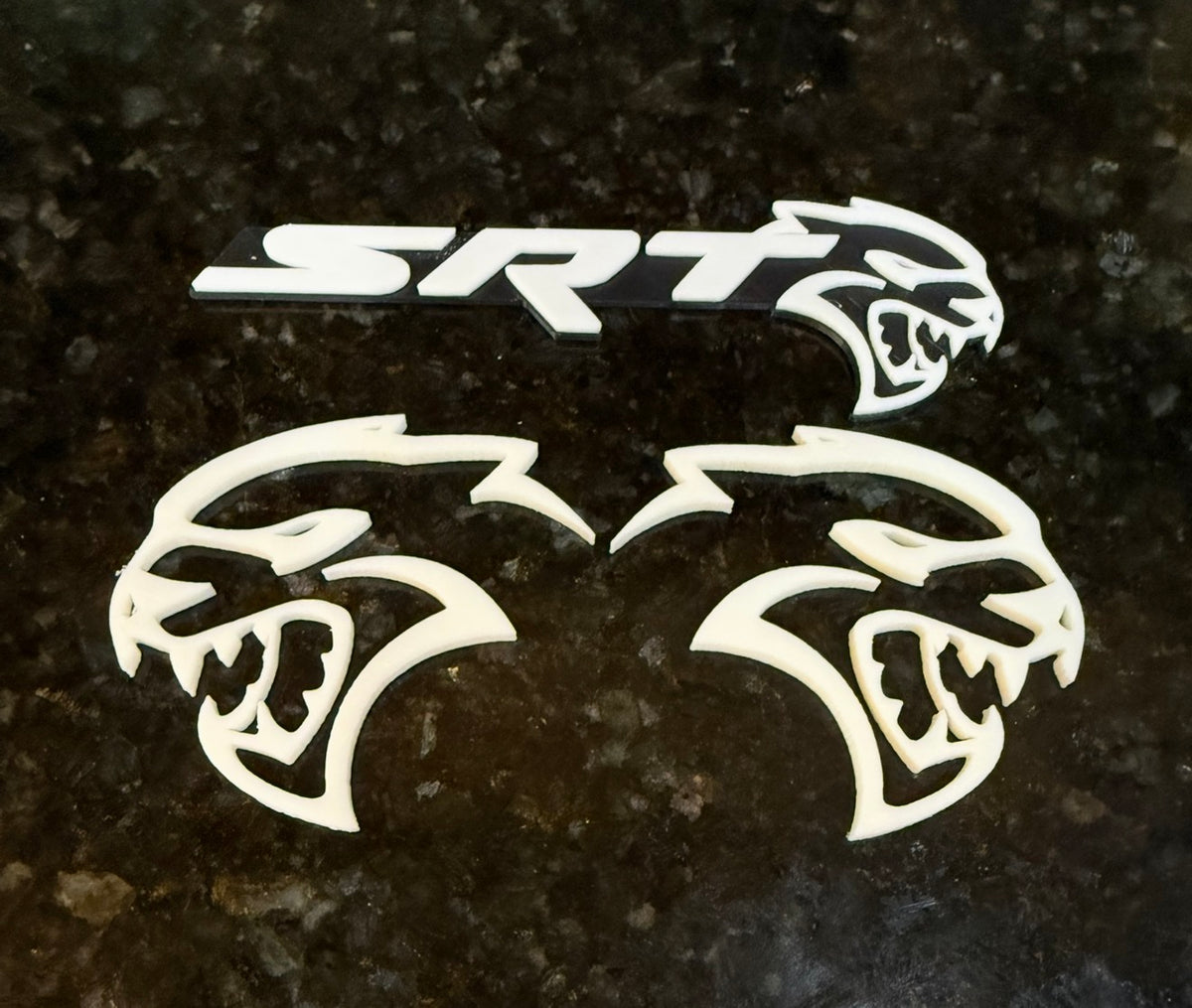3D Printed SRT-Style Hellcat Badge PAIR — Mirrored (Driver + Passenger Side) — Fits Ram TRX
