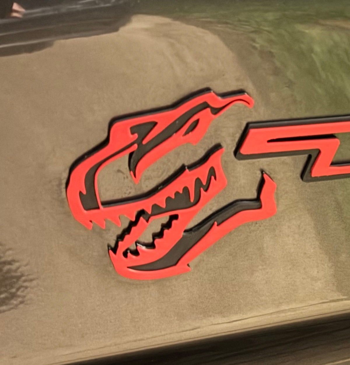 3D Printed T-Rex Head Badge — Fits Ram TRX