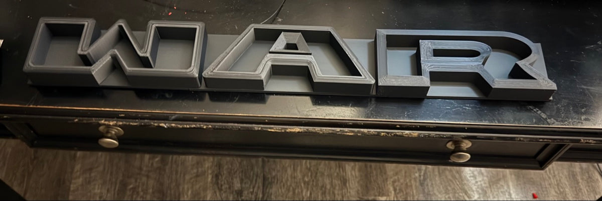 3D Printed WAR Front Grille Badge — Fits Ram TRX (25" Wide)