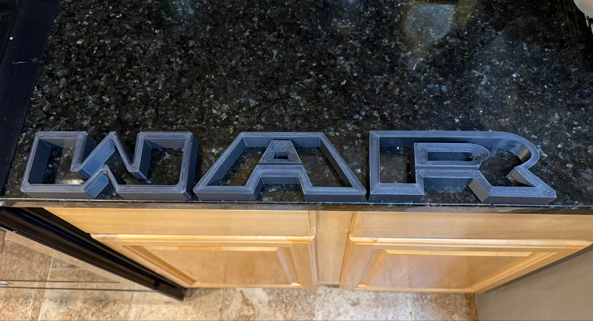3D Printed WAR Front Grille Badge — Fits Ram TRX (25" Wide)